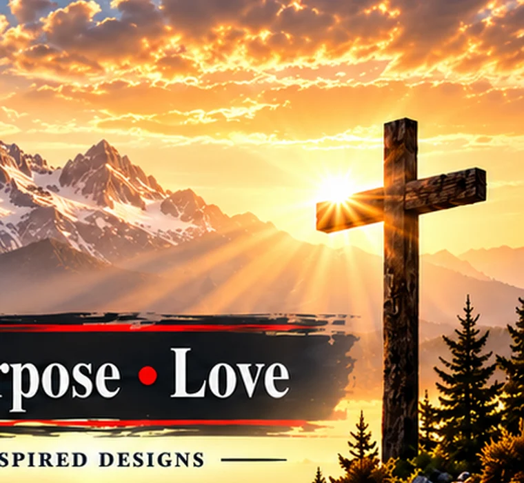 Sunrise shining through a wooden cross